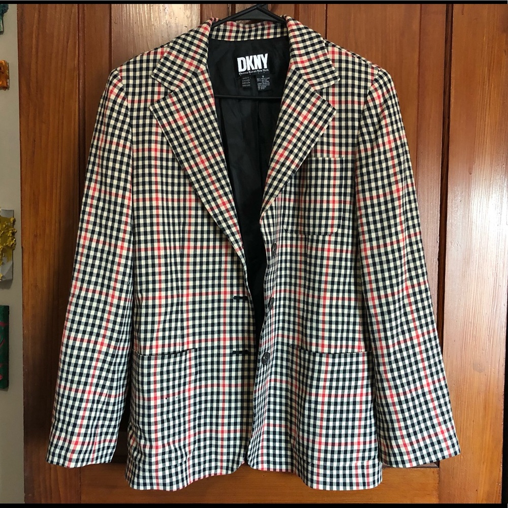 dkny plaid blazer